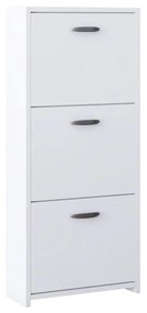 Scarpiera 3 ante doppia profondità L 50 x H 113 x P 25 cm 12 paia, bianco