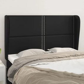Testiera Ad Orecchio Nera 147 X 23 X 118/128 Cm İn Similpelle /