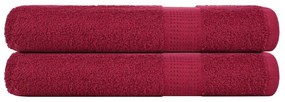 Asciugamani Per Sauna 2 Pz Bordeaux 80x200 Cm 100% Cotone /