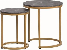Set di Tavolini da caffè Hola effetto marmo nero/oro