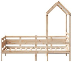 Dormeuse con tetto 80x200 cm in legno massello di pino