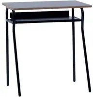 Banco scuola moderno metallo nero piano melaminico nero 70x50x76,5 - Mobili 2G