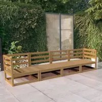 Divano da Giardino a 4 Posti Miele in Legno Massello di Pinocod mxl 120694