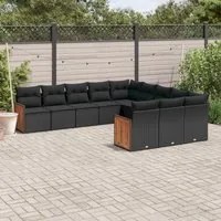 Set Divani da Giardino 11 pz con Cuscini in Polyrattan Nerocod mxl 113600