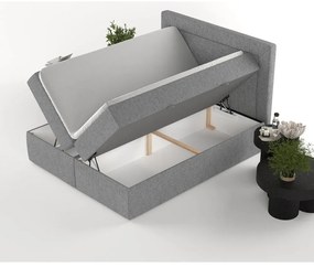 Letto boxspring grigio con contenitore 140x200 cm Imagine - Maison de Rêve