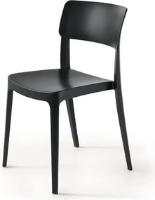 Sedia impilabile da giardino in polipropilene - FRA Nero 2 pezzi