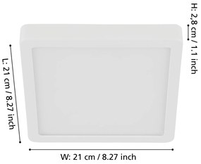 Plafoniera Moderna Fueva 5 Acciaio Bianco Led Integrato 17W 3000K Ip44