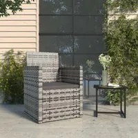 Poltrona da Giardino con Cuscino Grigio in Polyrattan 362321