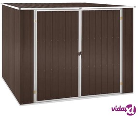 vidaXL Capanno da Giardino Marrone 195x198x159 cm in Acciaio Zincato