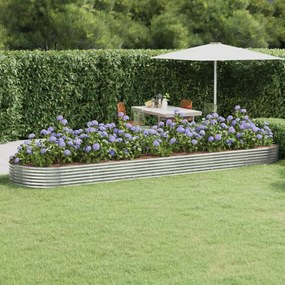 Letto Giardino Acciaio Verniciato Polvere 523x140x36 Cm Argento /