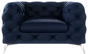 Poltrona blu scuro con rivestimento in velluto Chelsea – Ropez