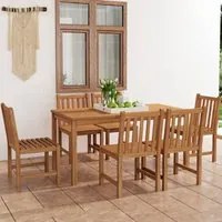 Set da Pranzo per Esterni 7 pz in Legno Massello di Teak cod mxl 42248