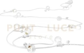 Stringa elettrificata picnic bianca 10 luci attacco e14 ip54 con sp...