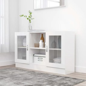 Armadietto Vetrina Bianco Lucido 120x30,5x70 Cm Multistrato /