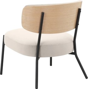 Poltrona in velluto crema con poggiapiedi Jerry - Støraa