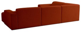 Divano angolare in tessuto bouclé color mattone (forma a U) Roxy - Scandic