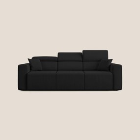 Orwell divano con 3 sedute estraibili in microfibra smacchiabile T11 nero