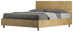 Letto matrimoniale con rete 160x190 testata dritta quercia Demas