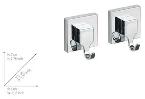 Ganci in plastica autoportanti in argento lucido in set di 2 pezzi Genova - Wenko