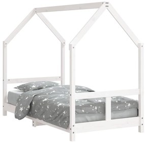 Giroletto per bambini bianco 80x160cm in legno massello di pino