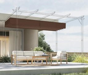 Tetto di Ricambio per Pergola Gazebo da Giardino 300x400 cm in Poliestere Caffè...