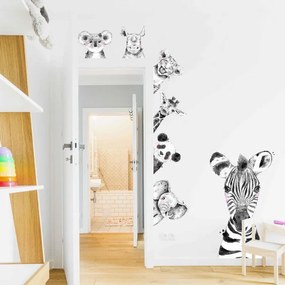 Adesivi intorno alle porte e ai mobili - Animaletti in bianco e nero | Inspio