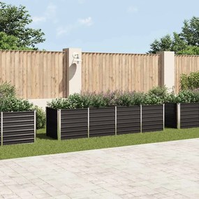 Letto Rialzato Giardino Antracite 320x80x77 Cm Acciaio Zincato /
