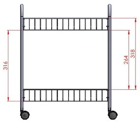 Scaffale mobile a due livelli Greg, lunghezza 41 cm - Metaltex