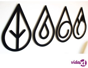 Homemania Elementi Decorativi da Parete 4 pz 32x50 cm in Metallo Nero