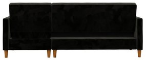 Divano letto variabile nero con superficie in velluto e vano portaoggetti Celine - Støraa