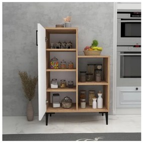 Mobile Da Cucina Multiuso Con Anta E Vani A Giorno Tea Rovere E Bianco