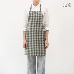 Grembiule in lino Forest Green Gingham – Linen Tales