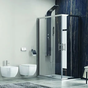 Kamalu - Cabina doccia 140x80 2 ante scorrevoli cristallo 6mm anticalcare KF1000