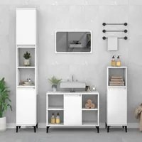 Mobile Lavabo Bianco 80x33x60 cm in Legno Multistrato 821292