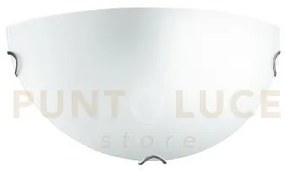 Applique a parete oblo bianca 1 luce attacco e27 30x15,5x15cm in vetro