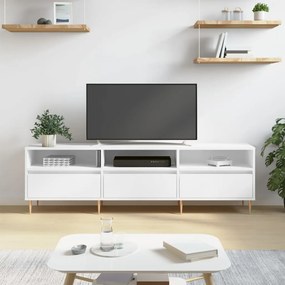 Mobile porta tv bianco 150x30x44,5 cm in legno multistrato