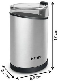 Krups - Macinacaffè elettrico in grani 85g FAST-TOUCH 200W/230V cromo