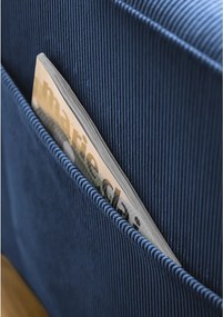 Poltrona in velluto a coste blu scuro Lofty Lilly - Miuform