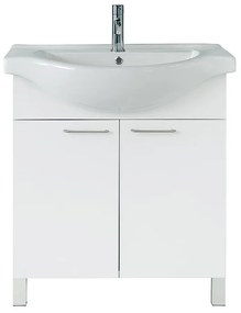 Lavabo d'appoggio rettangolare L 75 x H 20 x P 47 cm in ceramica bianco