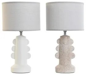Lampada da tavolo Home ESPRIT Bianco Beige Gres 40 W 220 V 23 x 23 x 41 cm (2 Unità)