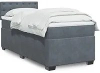 Letto a Molle con Materasso Grigio Scuro Singolo in Velluto 3288774