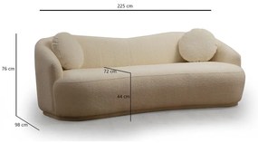 Divano crema 225 cm Ancona - Artie