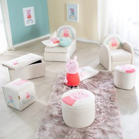 Pouf per bambini in velluto bianco Peppa Pig - Roba