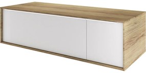 Mobile da bagno sotto lavabo Neo miele laccato lucido L 120 x H 33 x P 48 cm 1 cassetto 1 anta, lavabo non incluso