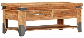 Tavolino da Caffè 110x52x45 cm in Legno Massello di Acacia