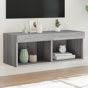 Mobile Porta Tv Con Luci Led Grigio Sonoma 80x30x30 Cm /