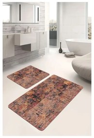 Set di tappetini per il bagno marroni in velluto 2 pz 60x100 cm – Mila Home