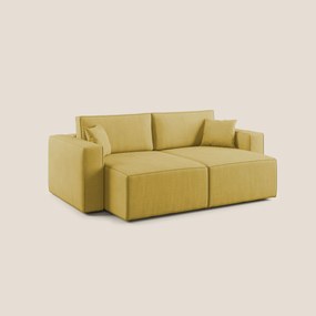 Morfeo divano con seduta estraibile in morbido tessuto impermeabile T02 giallo 215 cm