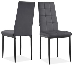 Set di sedie da pranzo in velluto color antracite 2 pz Becca - Støraa