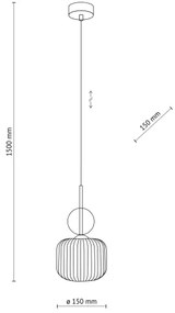 Lampada a sospensione con cavo SOPHIA 1xE14/10W/230V nero/beige fumé